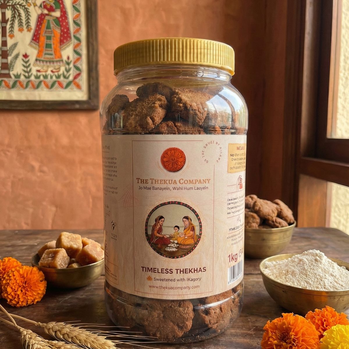 1KG Handmade Thekua Box (Large Family Pack - Fresh, Traditional, Handmade)