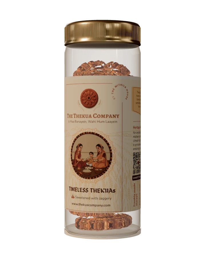 Handmade Jaggery thekua in a 250g jar