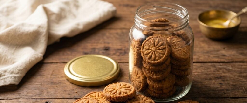 Jar filled with authentic thekua
