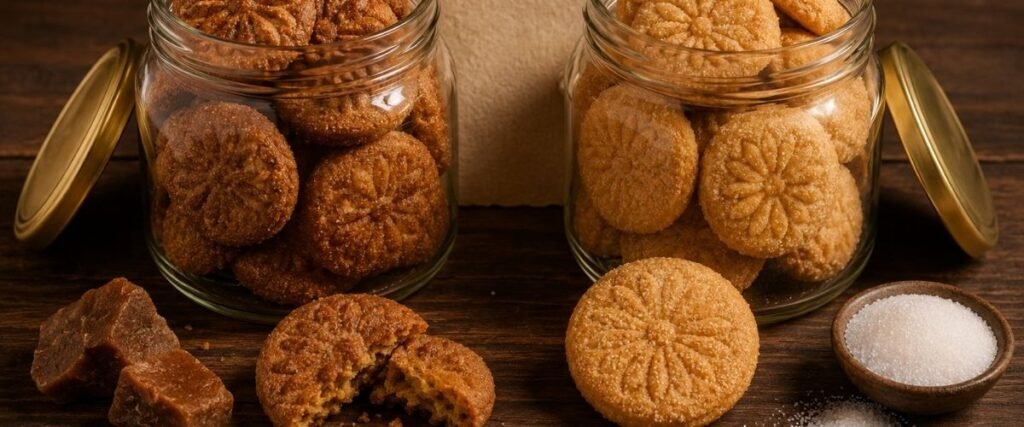 Jaggery Thekua vs Sugar Thekua blog banner